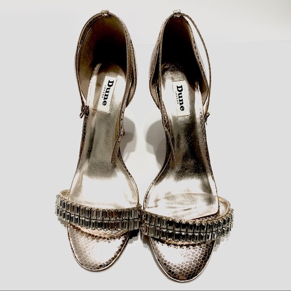 DUNE LONDON GOLDEN BEJEWELED ANKLE STRAP SANDALS - Picture 2 of 16
